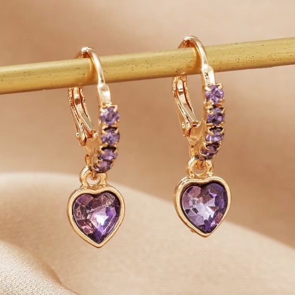 Heart Hoop Earrings - Picture 7 of 8